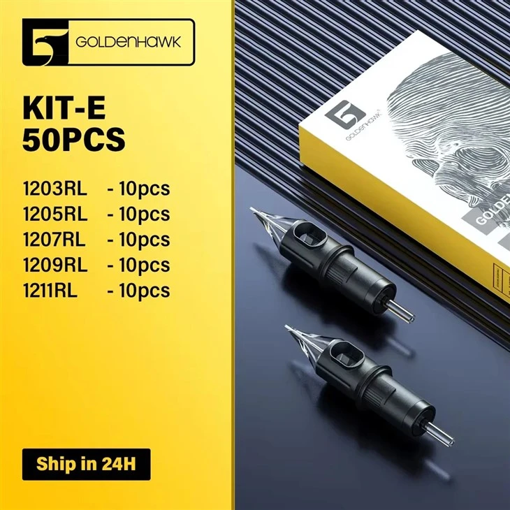 Goldenhawk Tattoo Needles Cartridges 50pcs Mixed Size